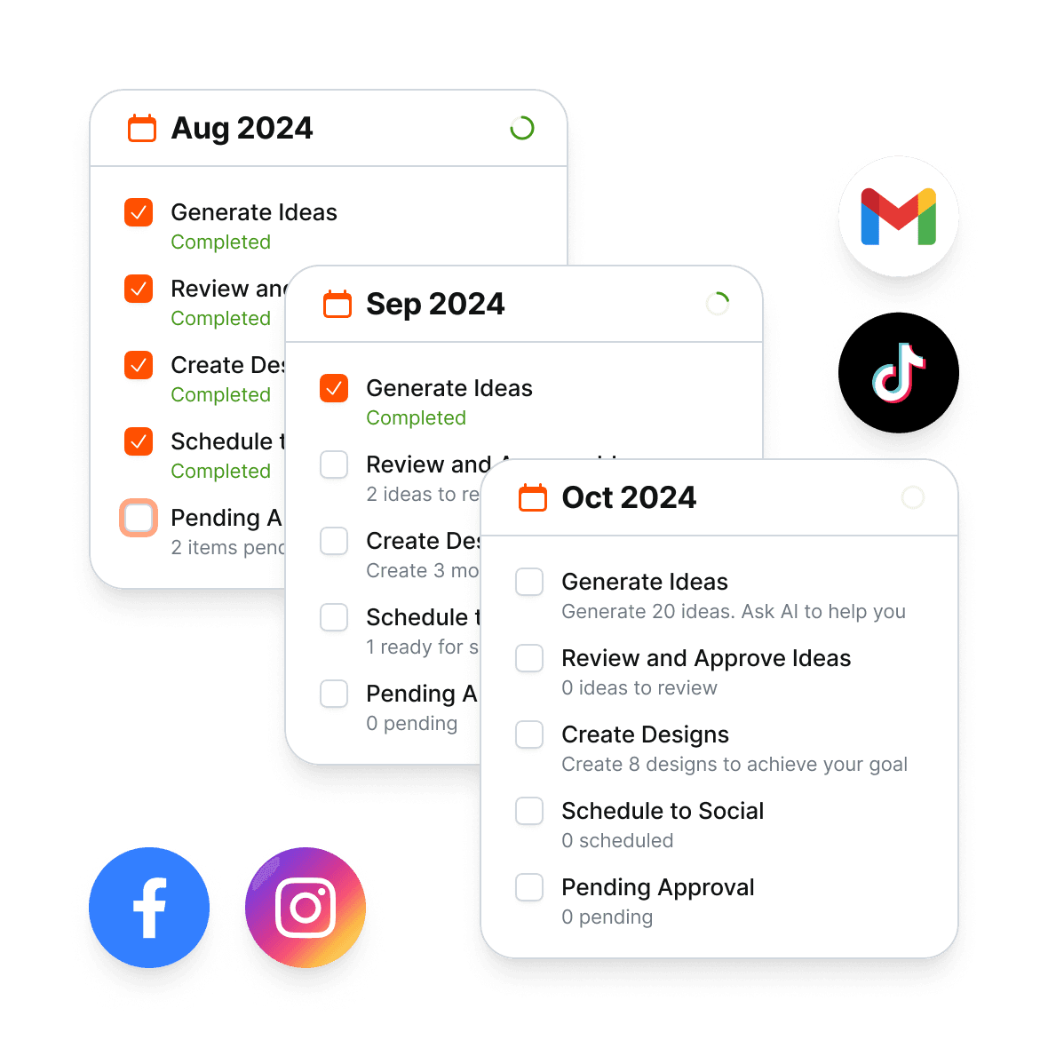 Content Planner interface showing AI-powered content calendar